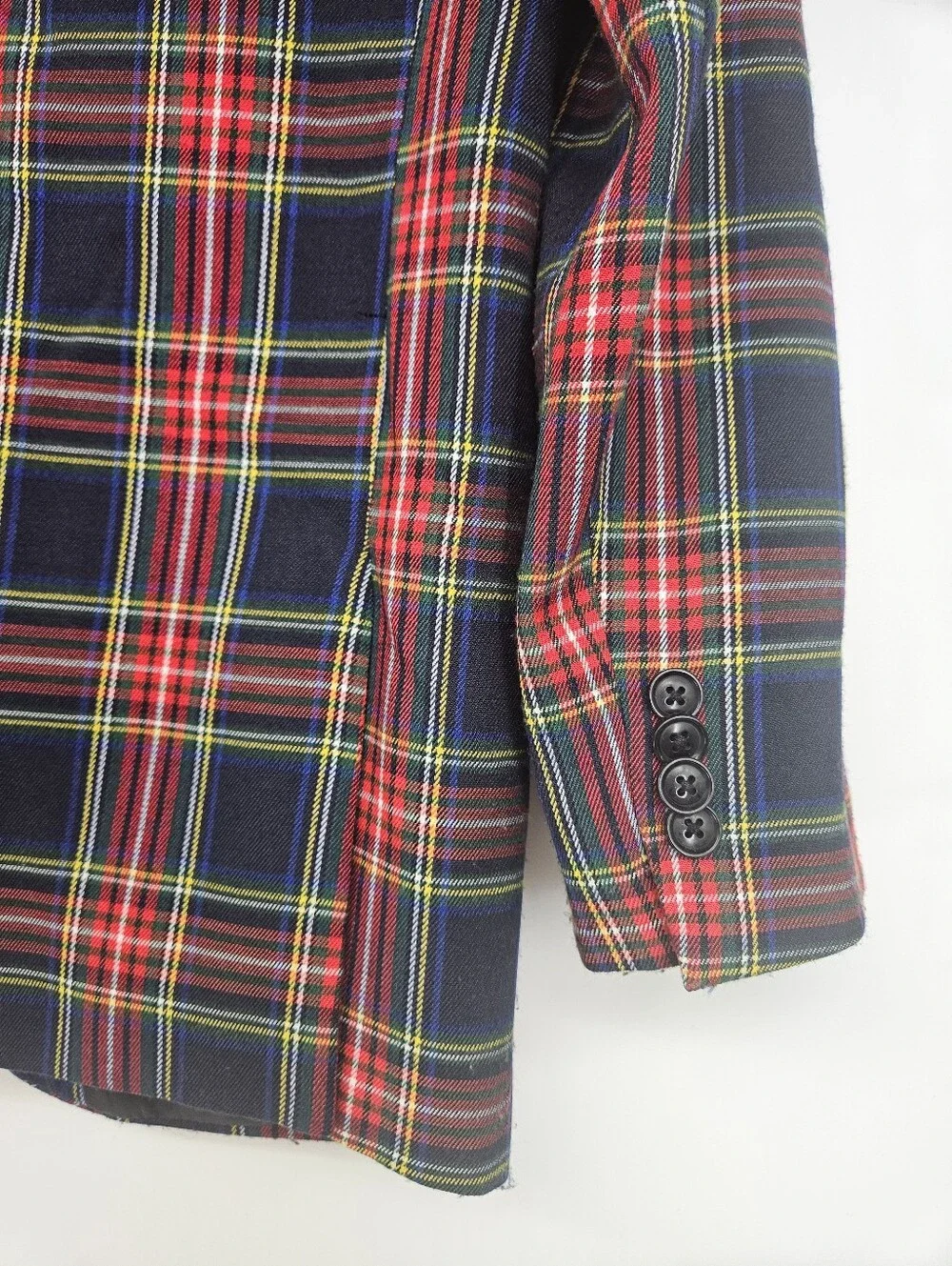 Trish Scully Child Red Tartan Plaid Stewart Suit Jacket Size 14